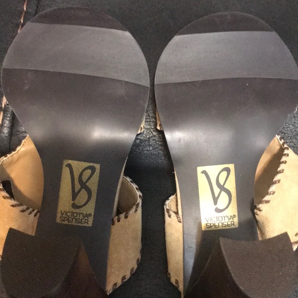 Victoria Spenser Sandals in Tan/Beige Heels - Picture 7 of 9